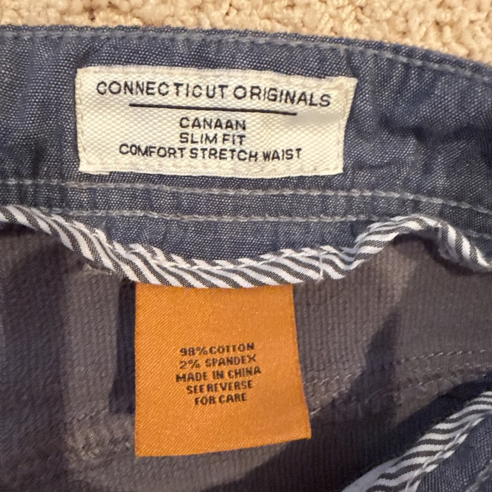 MEN'S TAILOR VINTAGE 36X28 SMART CORDUROY PANT GRAY CANAAN SLIM COMFORT *READ* - Picture 5 of 9
